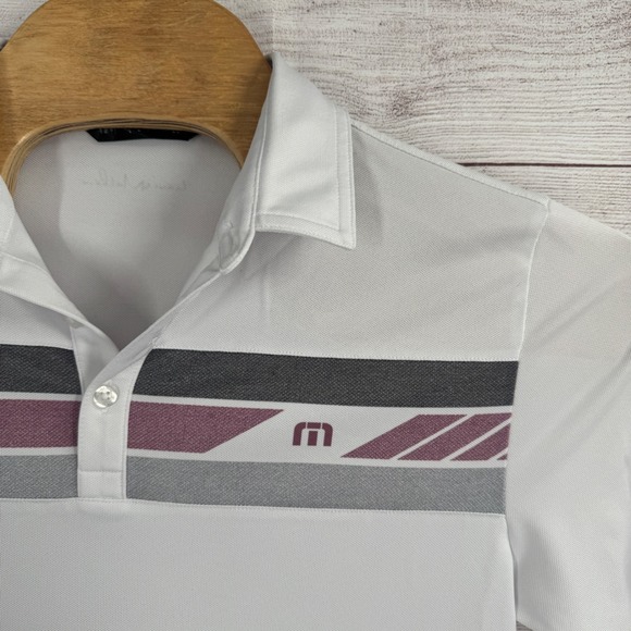 Travis Mathew Golf Polo Shirt‎ Medium Striped Athletic Performance Del Paso - Picture 4 of 10